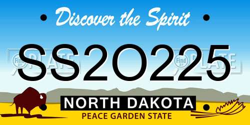 SS2O225 North Dakota License Plate
