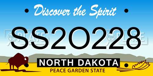 SS2O228 North Dakota License Plate