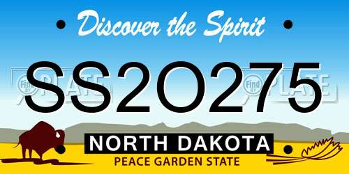 SS2O275 North Dakota License Plate