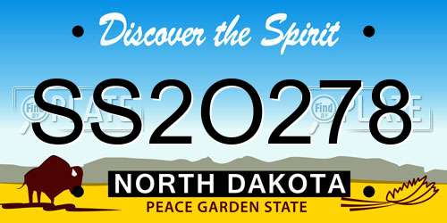 SS2O278 North Dakota License Plate