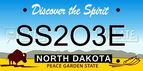 SS2O3E North Dakota License Plate