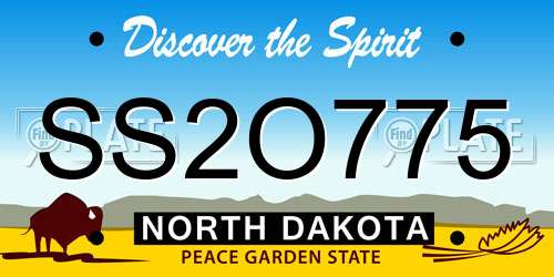 SS2O775 North Dakota License Plate