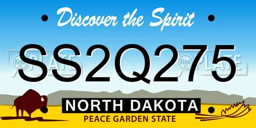 SS2Q275 North Dakota License Plate