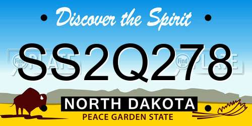 SS2Q278 North Dakota License Plate