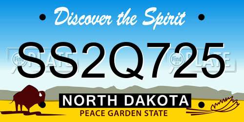 SS2Q725 North Dakota License Plate