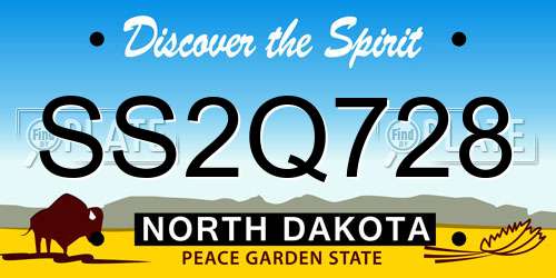 SS2Q728 North Dakota License Plate