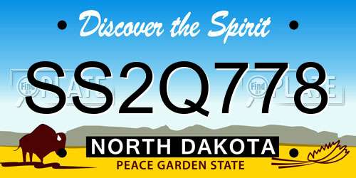 SS2Q778 North Dakota License Plate
