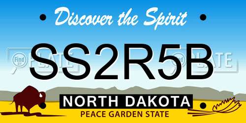 SS2R5B North Dakota License Plate