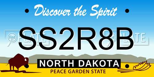 SS2R8B North Dakota License Plate
