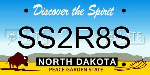 SS2R8S North Dakota License Plate