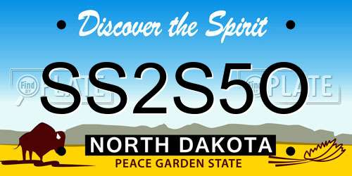 SS2S5O North Dakota License Plate