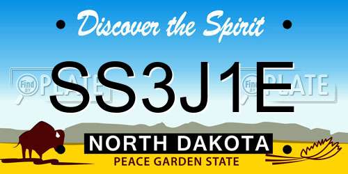 SS3J1E North Dakota License Plate