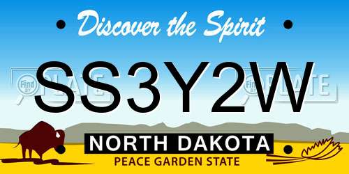 SS3Y2W North Dakota License Plate