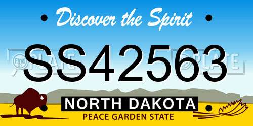 SS42563 North Dakota License Plate