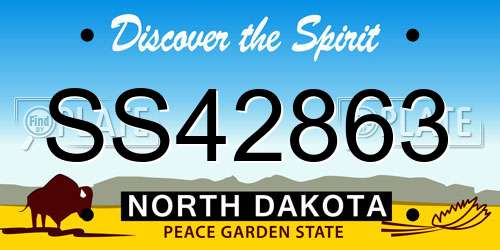SS42863 North Dakota License Plate