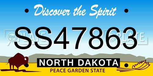 SS47863 North Dakota License Plate