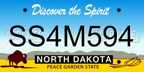 SS4M594 North Dakota License Plate