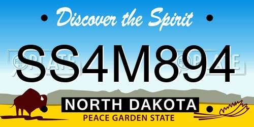 SS4M894 North Dakota License Plate