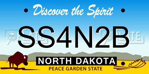 SS4N2B North Dakota License Plate
