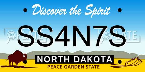 SS4N7S North Dakota License Plate