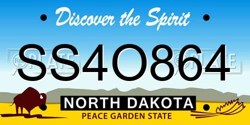 SS4O864 North Dakota License Plate