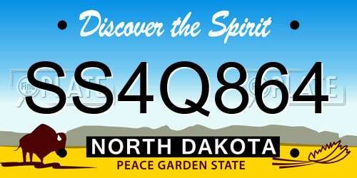 SS4Q864 North Dakota License Plate