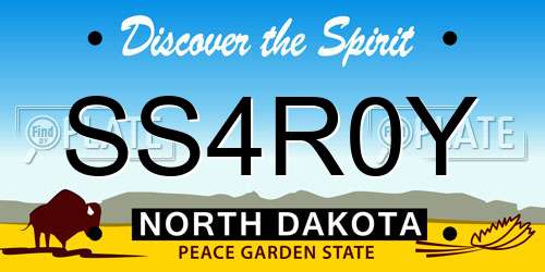 SS4R0Y North Dakota License Plate