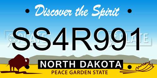 SS4R991 North Dakota License Plate