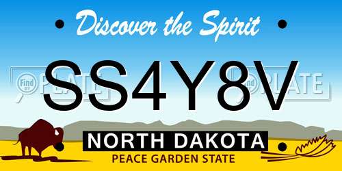 SS4Y8V North Dakota License Plate