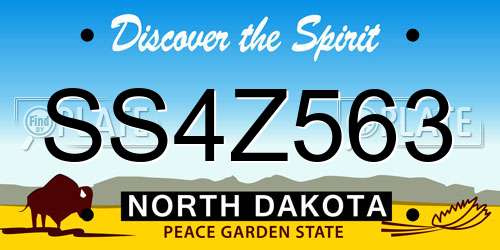 SS4Z563 North Dakota License Plate