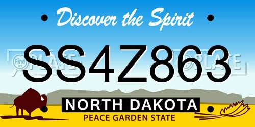 SS4Z863 North Dakota License Plate
