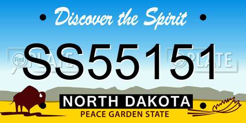 SS55151 North Dakota License Plate