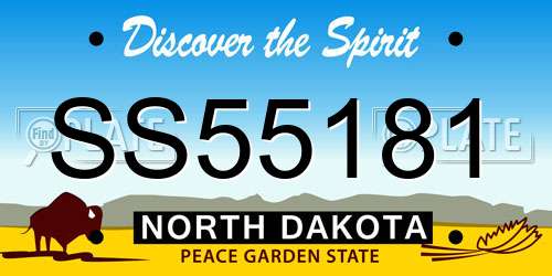 SS55181 North Dakota License Plate
