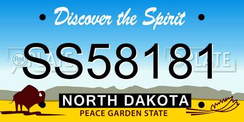 SS58181 North Dakota License Plate