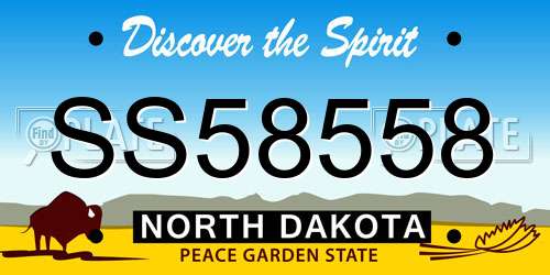 SS58558 North Dakota License Plate