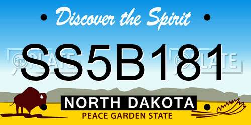 SS5B181 North Dakota License Plate