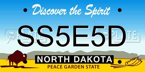 SS5E5D North Dakota License Plate