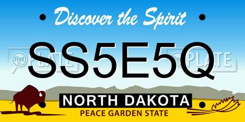 SS5E5Q North Dakota License Plate