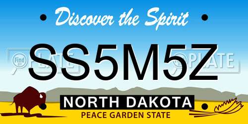 SS5M5Z North Dakota License Plate