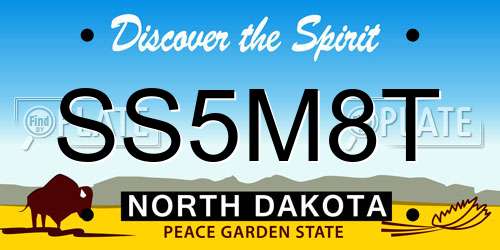 SS5M8T North Dakota License Plate