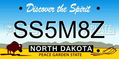SS5M8Z North Dakota License Plate