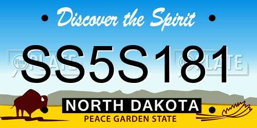 SS5S181 North Dakota License Plate