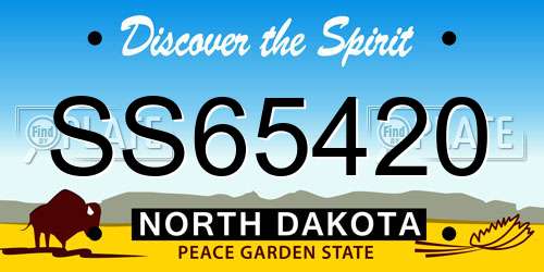 SS65420 North Dakota License Plate