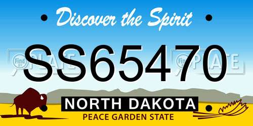 SS65470 North Dakota License Plate