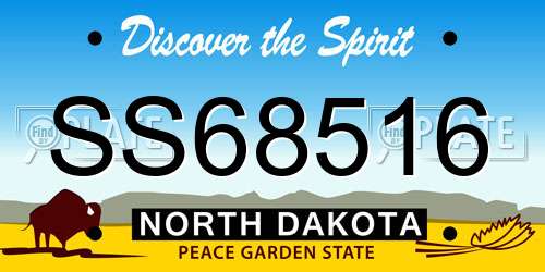 SS68516 North Dakota License Plate