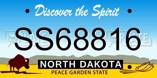 SS68816 North Dakota License Plate