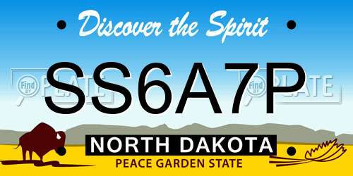 SS6A7P North Dakota License Plate