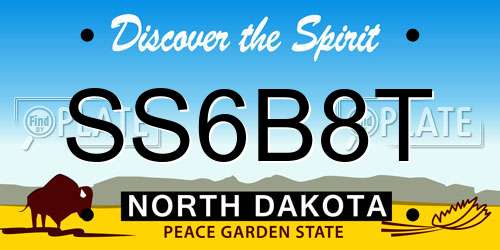 SS6B8T North Dakota License Plate