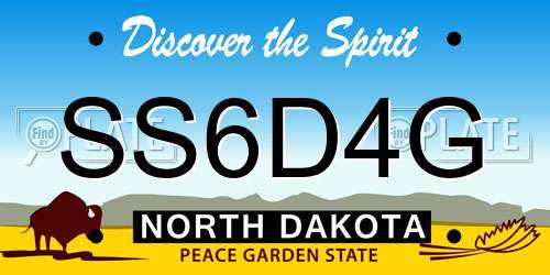 SS6D4G North Dakota License Plate