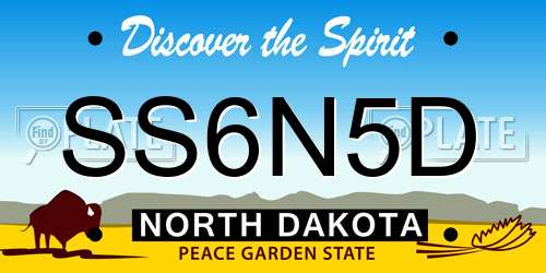 SS6N5D North Dakota License Plate